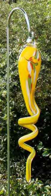 Glas Hänge-Spirale 40 cm mit Stab mundgeblasen (10602)