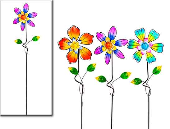 Gartenstecker Blüte Windrad 90 cm (923671)