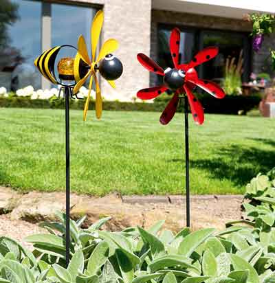 Gartenstecker Windrad Solar Marienkäfer Biene (G69489)