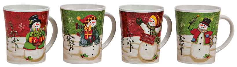 Kaffeebecher Tasse Schneemann 4er-Set (14924w)