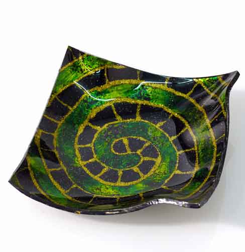 Teller Glas Deko Schale Mira grün (953305)