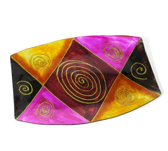 Teller Glas Deko Schale Canis bunt (953326)