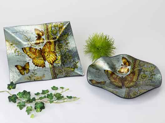 Teller Glas Deko Butterfly 25 cm (B884640)