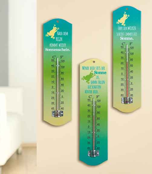 Thermometer Metall mit Spruch (G44439)