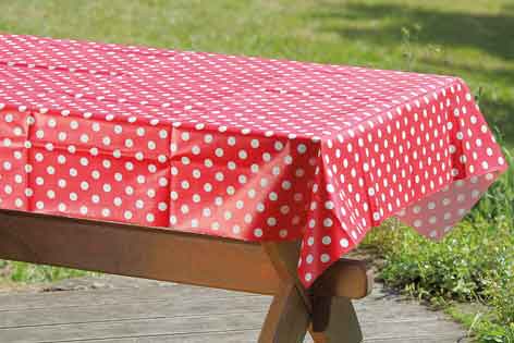 Tischdecke rot-weiß 130 x 170 cm (274240)