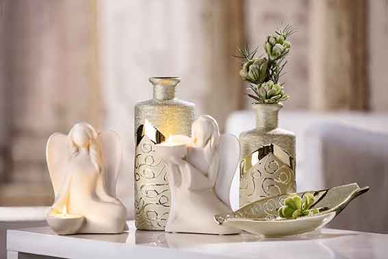Vase Stella Keramik champagner 25 cm (G43350)