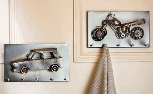 Wanddeko Schlüsselbrett Garderobe Metall 35 cm (G65757)