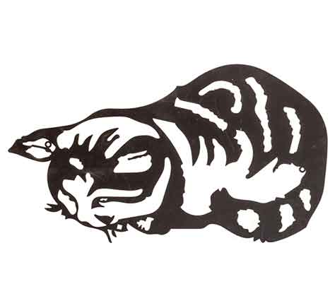 Wanddeko Katze Metall schwarz (918719)