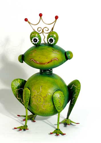Windlicht Gartenfigur FROSCHKÖNIG, witzig (920490)