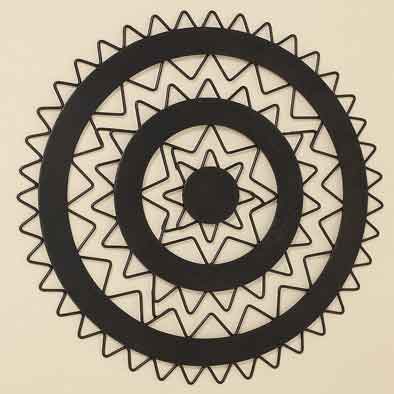 Wanddeko rund Metall braun 75 cm (221980)