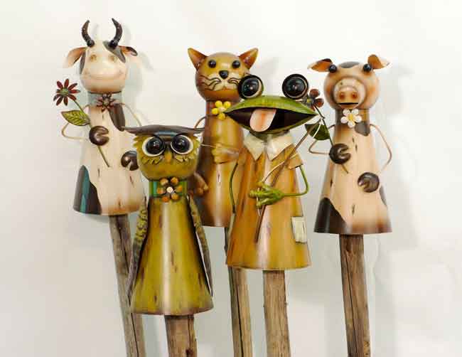 Zaunhocker Tiere Metall (916290) Gartenfigur