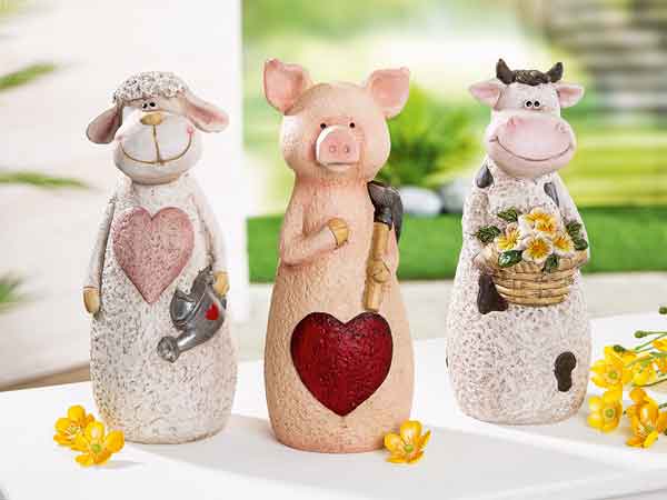 Zaunhocker Kuh Schaf Schwein Zaungast Keramik (G51643)