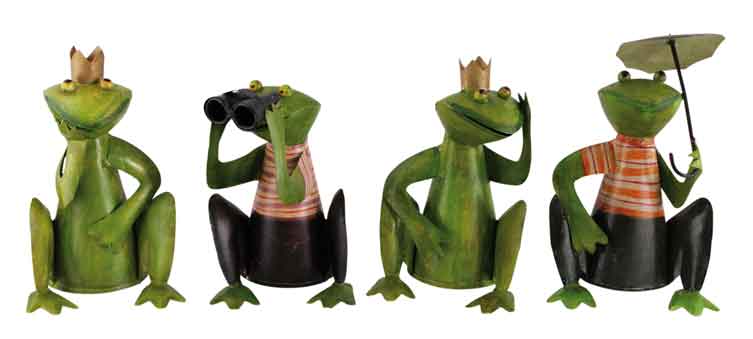 Zaunhocker Frosch sitzend Metall (211884e)