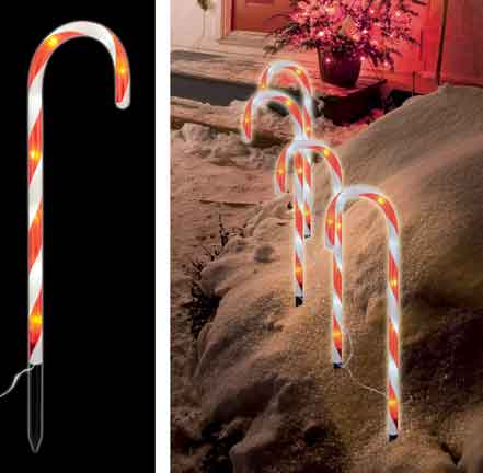 LED Gartenstecker Zuckerstangen 4er mit Netzstecker (76828)